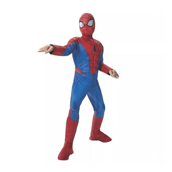 Jazwares Other - Jazwares Kids' Marvel Spider-Man Muscle Chest Halloween Costume Jumpsuit Mask L